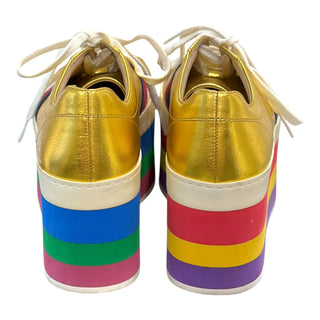 Gucci Peggy Metallic Gold Rainbow Platform Sneakers