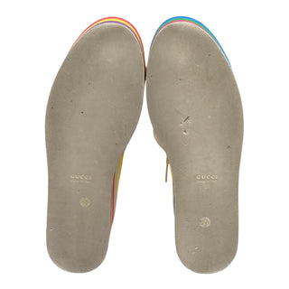 Gucci Peggy Metallic Gold Rainbow Platform Sneakers