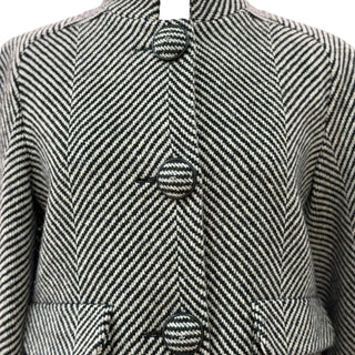 Chanel Black & White Herringbone Cashmere Blend Jacket