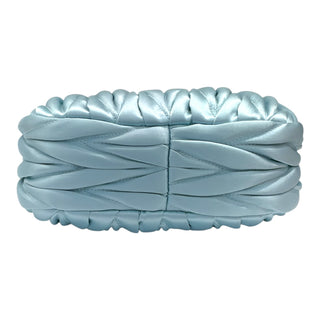 Miu Miu Wander Matelassé Satin Mini Bag Blue