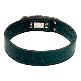 Hermès Kelly H Diamond & Alligator Bracelet MM in 18K White Gold