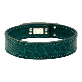 Hermès Kelly H Diamond & Alligator Bracelet MM in 18K White Gold