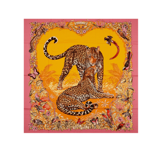 Hermès Pink Jungle Love Cashmere & Silk Shawl 140