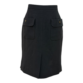 Chanel Black Cargo Pocket Midi Skirt