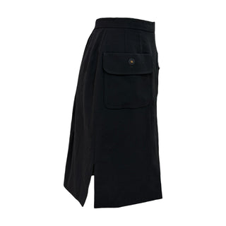 Chanel Black Cargo Pocket Midi Skirt