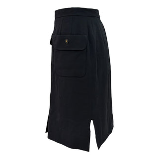 Chanel Black Cargo Pocket Midi Skirt