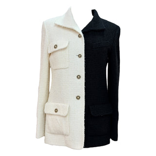 Chanel Half Black Half White Tweed Jacket