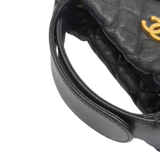 Chanel SS25 Half Moon Pearl Chain Quilted Caviar Mini Hobo Bag