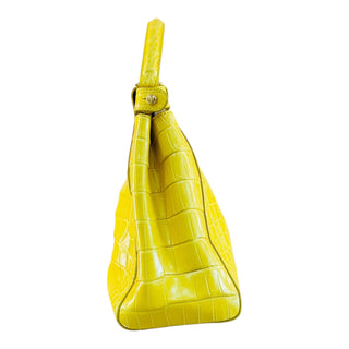 Fendi Yellow Peekaboo Crocodile Leather Top Handle Bag