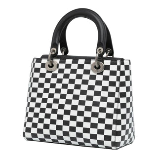 Christian Dior Medium Lady Dior Checkered Calfskin Satchel 2017