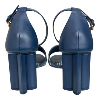 Louis Vuitton Navy Monogram Denim Block Heel Sandals