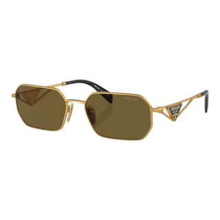 Prada Brown Hexagonal Metal Sunglasses
