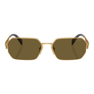 Prada Brown Hexagonal Metal Sunglasses