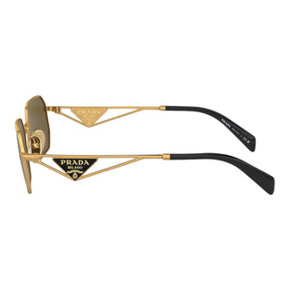 Prada Brown Hexagonal Metal Sunglasses