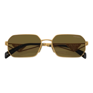 Prada Brown Hexagonal Metal Sunglasses