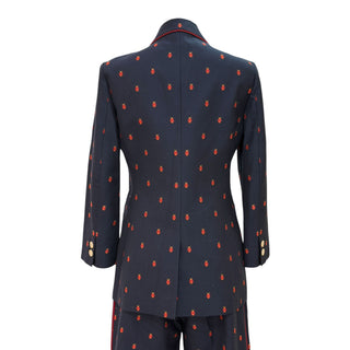 Gucci Navy Ladybird Jacquard Suit Set – Blazer & Trousers