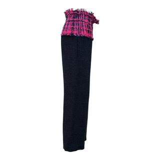 Chanel Spring 2014 Tweed Sleeveless Peplum Top & Black Wide-Leg Trousers Set