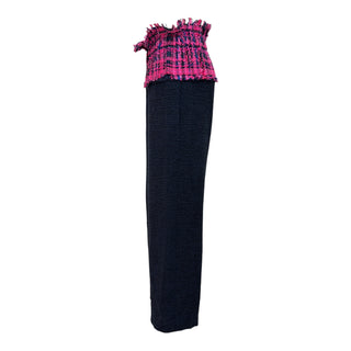 Chanel Spring 2014 Tweed Sleeveless Peplum Top & Black Wide-Leg Trousers Set