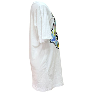 Love Moschino White Multicolour Logo Print T-Shirt Dress