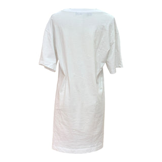Love Moschino White Multicolour Logo Print T-Shirt Dress