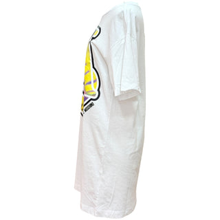 Love Moschino White Multicolour Logo Print T-Shirt Dress