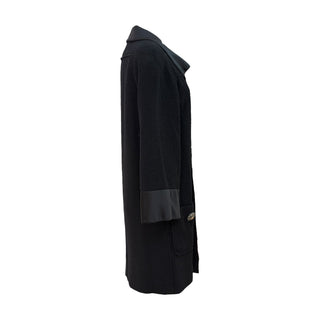 Chanel Black Wool & Silk Embellished Long Coat – FR 36