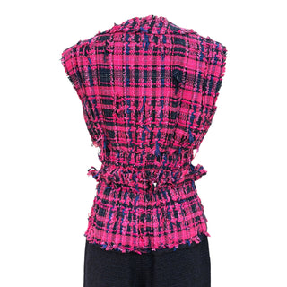 Chanel Spring 2014 Tweed Sleeveless Peplum Top & Black Wide-Leg Trousers Set