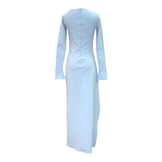 The Attico Sky Blue Asymmetric Long Sleeve Maxi Dress – IT 40