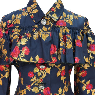 Gucci Spring 2017 Silk Brocade Floral Evening Coat