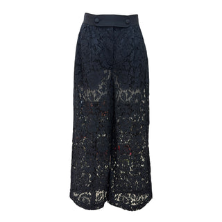Valentino Black Floral Lace Co-Ord Set with Bow Neck Detail