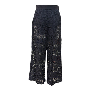 Valentino Black Floral Lace Co-Ord Set with Bow Neck Detail