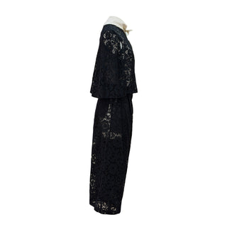 Valentino Black Floral Lace Co-Ord Set with Bow Neck Detail