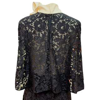 Valentino Black Floral Lace Co-Ord Set with Bow Neck Detail