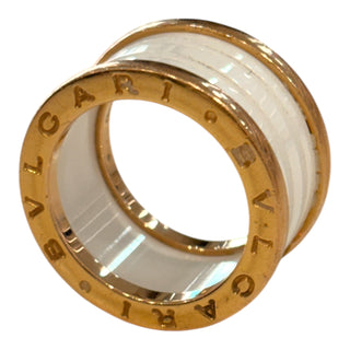 Bvlgari B.zero1 Ring White Ceramic & Yellow Gold Ring