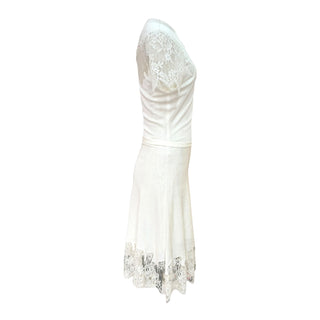 Christian Dior White Lace Panelled Midi Dress