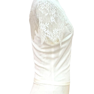 Christian Dior White Lace Panelled Midi Dress