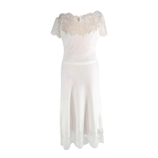 Christian Dior White Lace Panelled Midi Dress