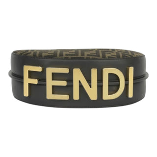 Fendi Moonlight FF Jacquard Canvas Shoulder Bag with Gold-Tone FENDI Logo
