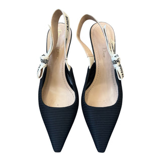 Christian Dior Navy J’Adior Pointed-Toe Slingback Pumps Size 36