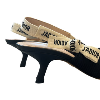 Christian Dior Black J’Adior Pointed-Toe Slingback Pumps Size 39