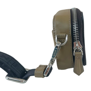 Fendi FF Logo Canvas & Beige Leather Camera Crossbody Bag with Adjustable Strap