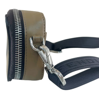 Fendi FF Logo Canvas & Beige Leather Camera Crossbody Bag with Adjustable Strap