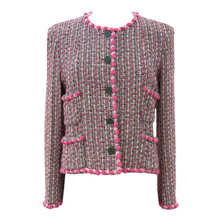 Chanel Multicolour Tweed Jacket with Rosette Trim