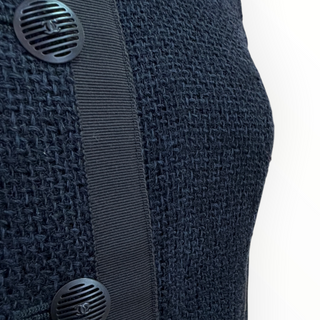 Chanel Navy Textured Knit Jacket Size FR 36