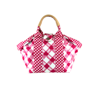 Chanel Pink & White Gingham CC Print Canvas Tote Bag