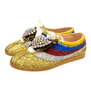 Gucci Falacer Crystal Heart Glitter Sneakers