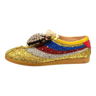 Gucci Falacer Crystal Heart Glitter Sneakers