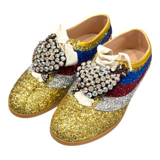 Gucci Falacer Crystal Heart Glitter Sneakers