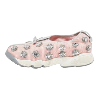 Christian Dior Fusion Floral Embellished Mesh Slip-On Sneakers