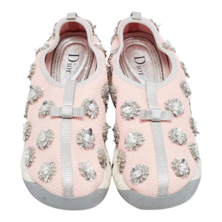 Christian Dior Fusion Floral Embellished Mesh Slip-On Sneakers